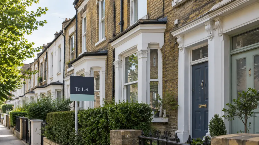 Terraced houses with a To Let board